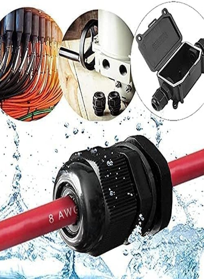 RIVER FOX The Pujara RIVER FOX® PG9 Gland Black Polyamide Sealed Fixed Wire Nylon Plastic PG Type Cable Gland IP68 Wire Connector Waterproof Color - Black (5) - Image 5